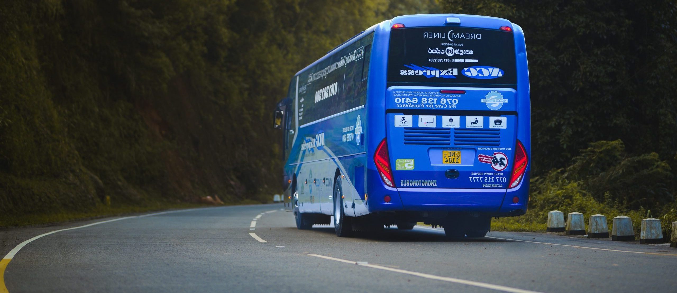 NCG Super luxury bus on a beautiful Road